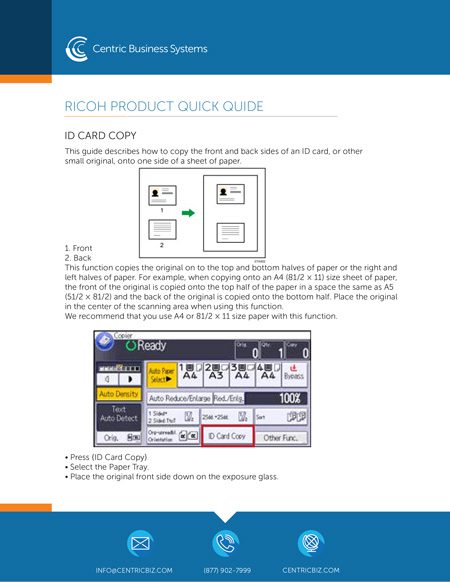 id card scan and copy ricoh