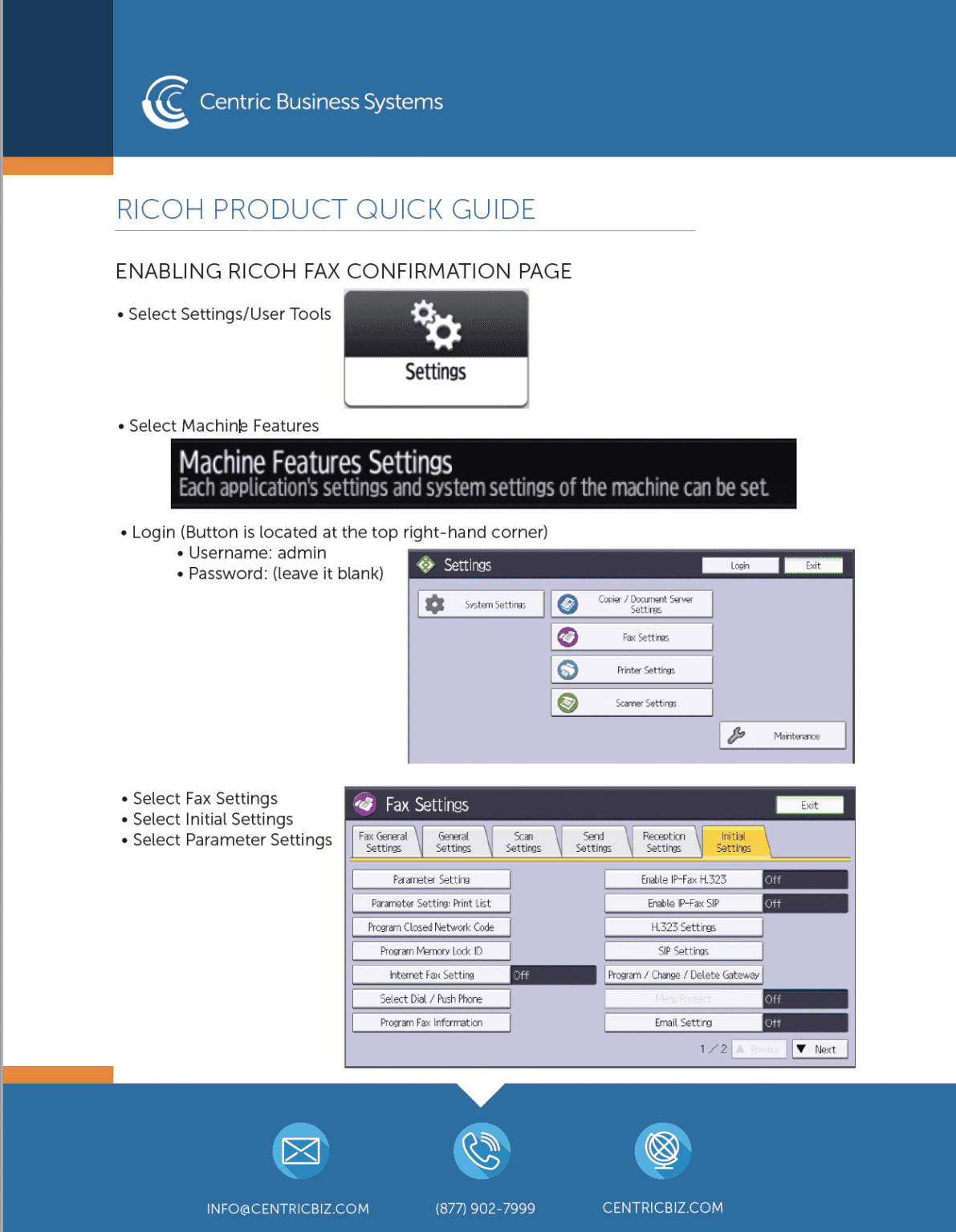 Ricoh Quick Guide Auto Print a Fax Confirmation